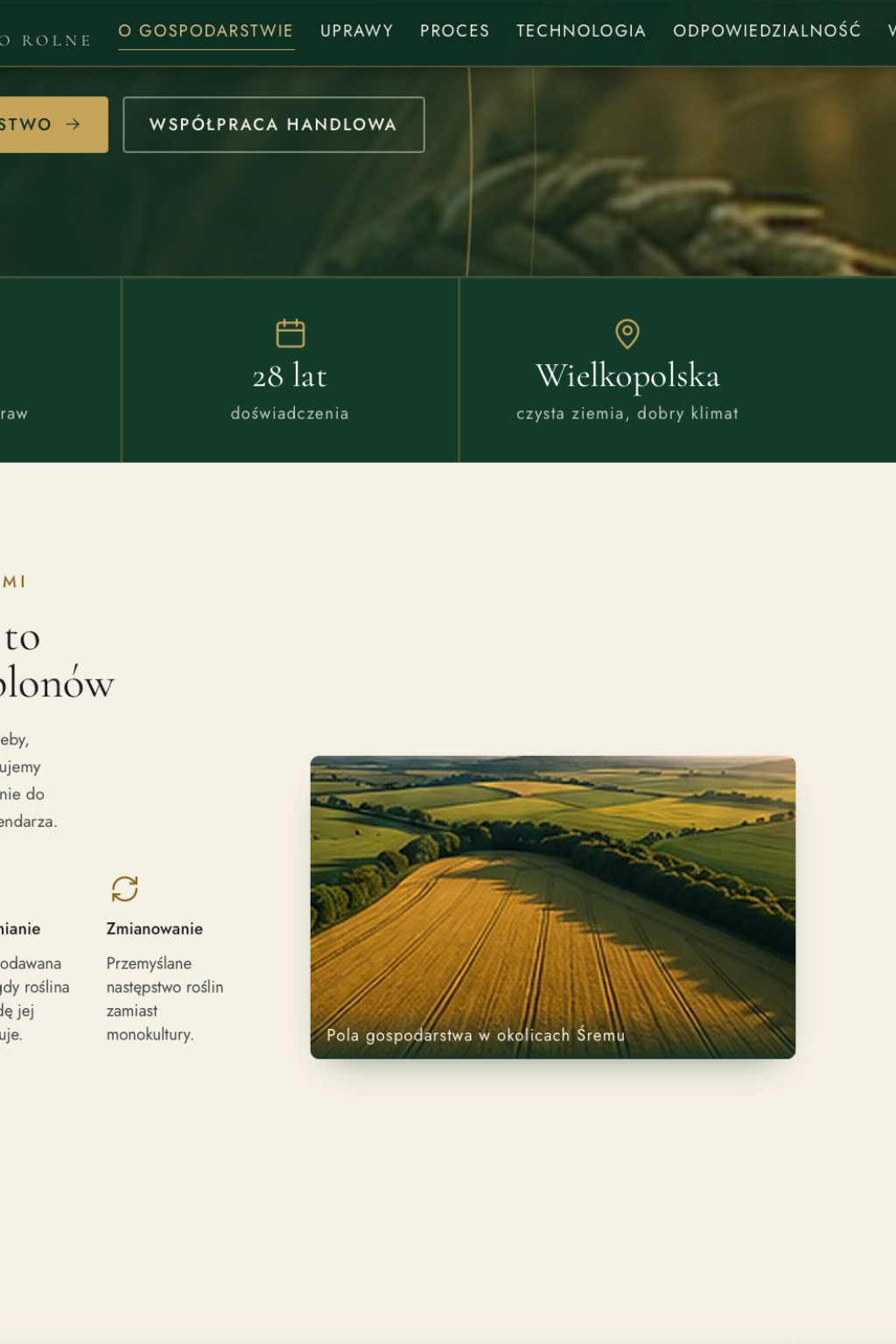 Szablon Kreatywne Studio — strona rolnicza