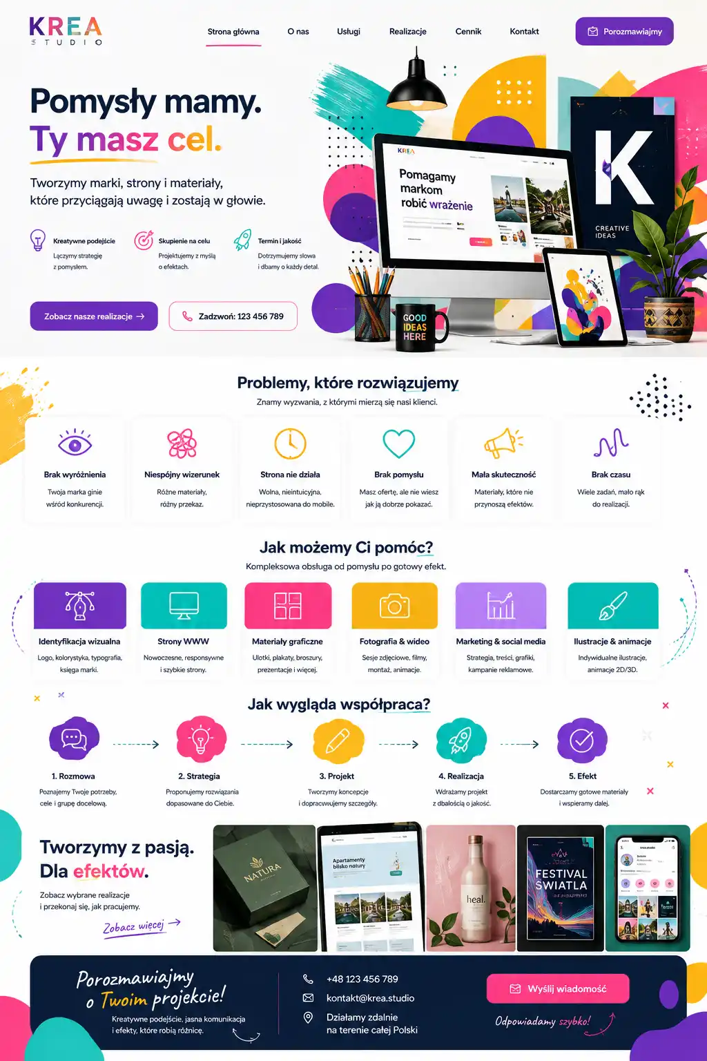 Szablon Kreatywne Studio — portfolio studia kreatywnego